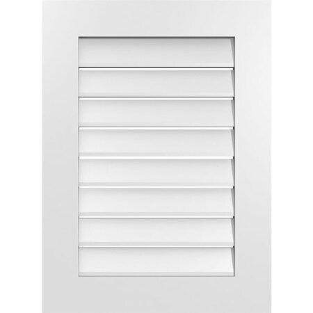 Ekena Millwork Vertical Surface Mount PVC Gable Vent: Functional, w/ 3-1/2"W x 1"P Standard Frame, 22"W x 30"H GVPVE22X3001SF